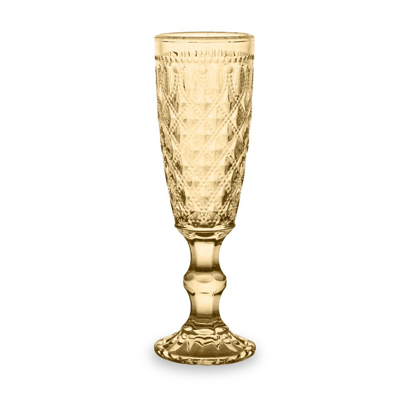 Dubai - Ensemble De 4 Flûtes - Ambre - Verre Borosilicate