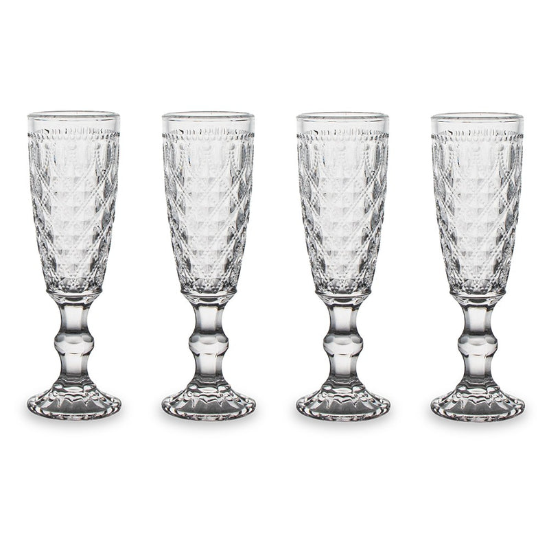 Dubai - Ensemble De 4 Flûtes - Transparente - Verre Borosilicate