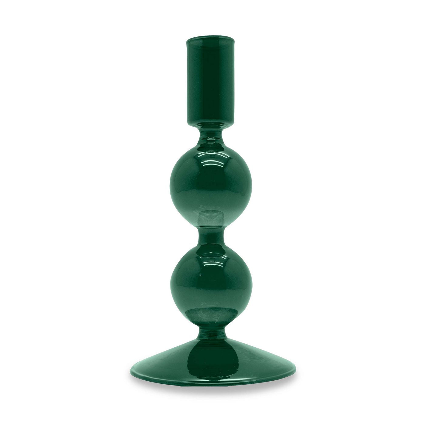Bougeoir En Verre 16 Cm - Pétrole
