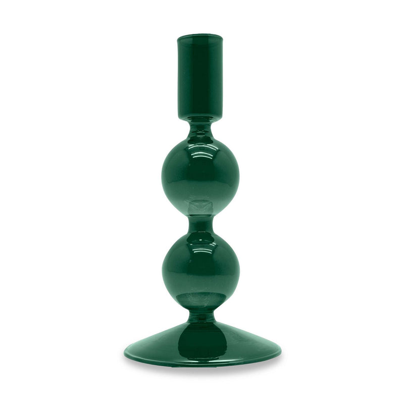 Bougeoir En Verre 16 Cm - Pétrole