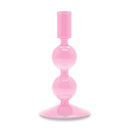 Glass Candle Holder 16cm - Pink