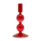 Bougeoir En Verre 16 Cm - Rouge