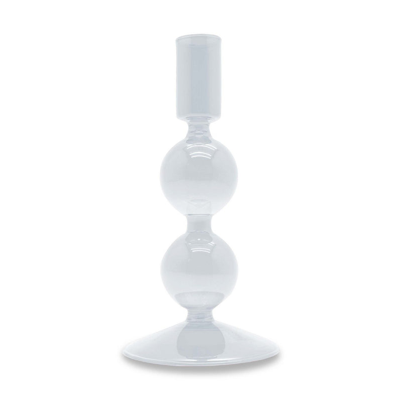 Glass Candle Holder 16cm - Transparent