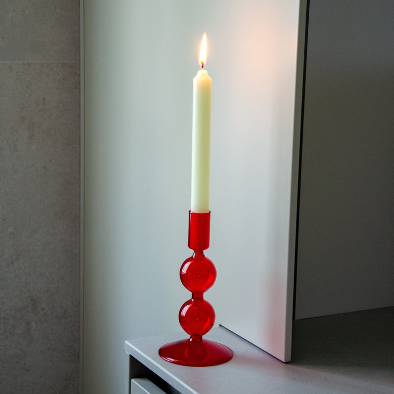 Samarcanda - Lot De 2 Bougeoirs - Rouge - Verre Borosilicate