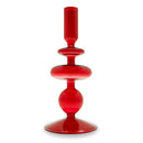 Bougeoir En Verre 20 Cm - Rouge