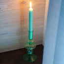 Glass Candle Holder 12cm - Light Blue