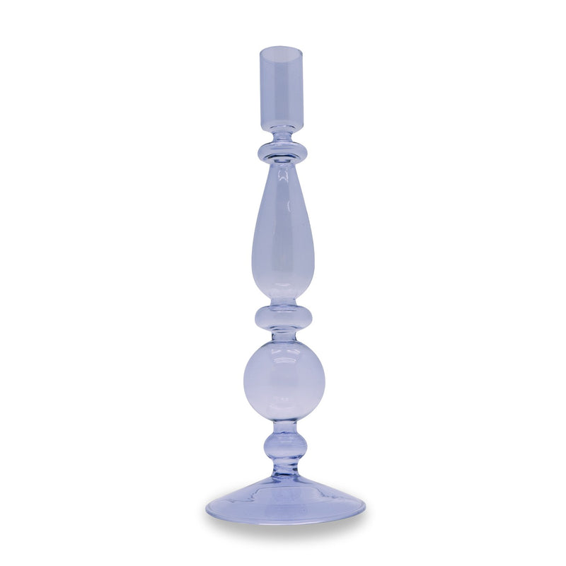 Glass Candle Holder 25cm - Lilac