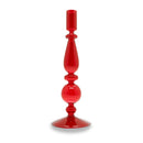 Bougeoir En Verre 25 Cm - Rouge
