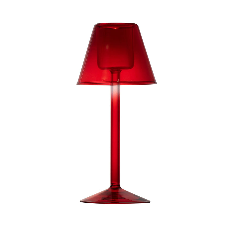 22cm Glass Tealight Candle Holder - Red