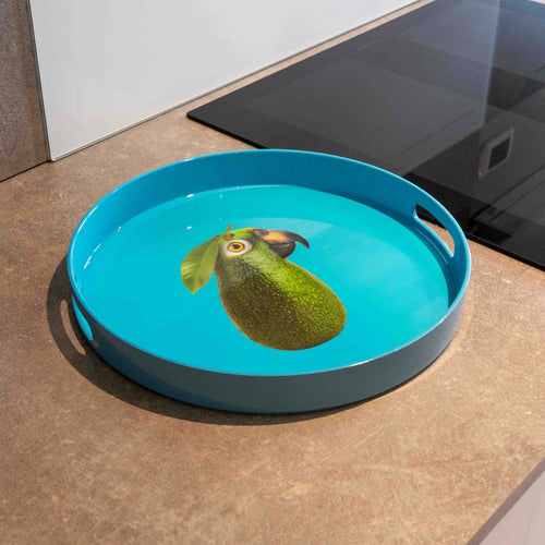 Plateau Rond - Décor Perroquet