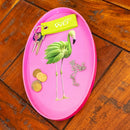 Oval Empty Pocket Tray - Pink Flamingo Decoration