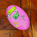 Oval Empty Pocket Tray - Pink Flamingo Decoration