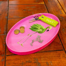 Oval Empty Pocket Tray - Pink Flamingo Decoration