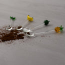 Monterey - Set De 4 Cuillères À Café Avec Décoration Pomme, Banane, Ananas Et Cactus - Verre Borosilicate