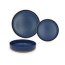 Habana - Set De 18 Assiettes Bicolores - Bleue - Céramique