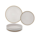 Habana - Set De 18 Assiettes Bicolores - Blanche