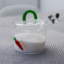 Monterey - Sucrier Avec Cuillère À Café Lapin Et Carotte - Verre Borosilicate