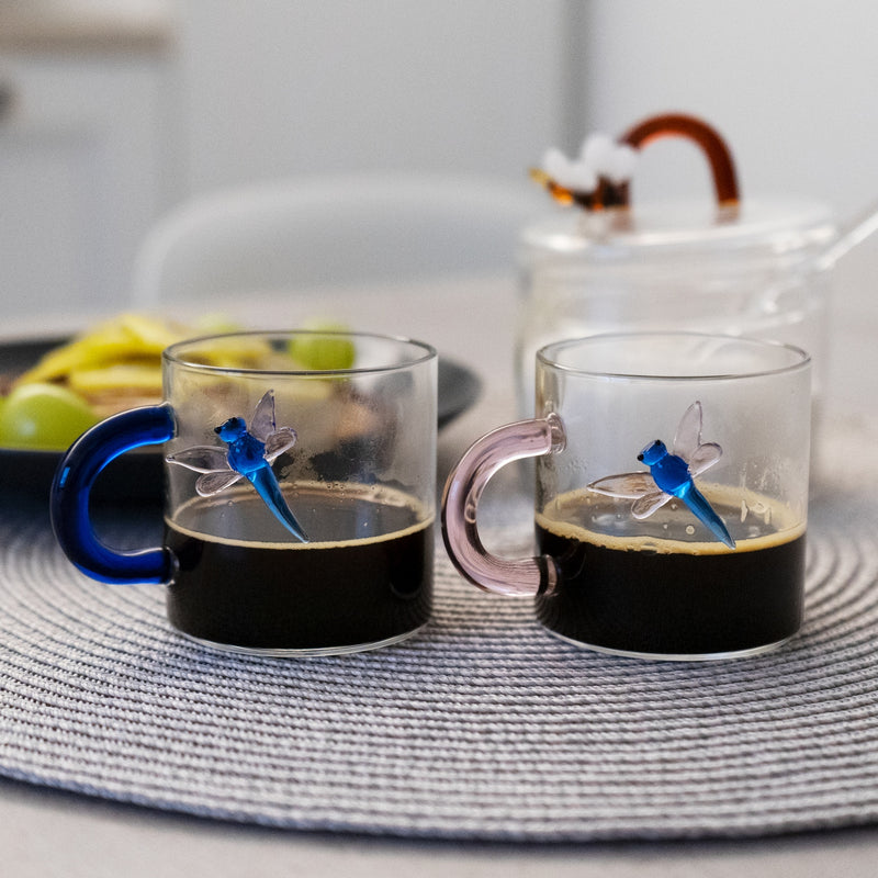 Monterey - Set De 2 Tasses À Café Libellule - Verre Borosilicate