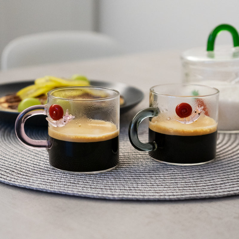 Monterey - Set De 2 Tasses À Café Escargot - Verre Borosilicate