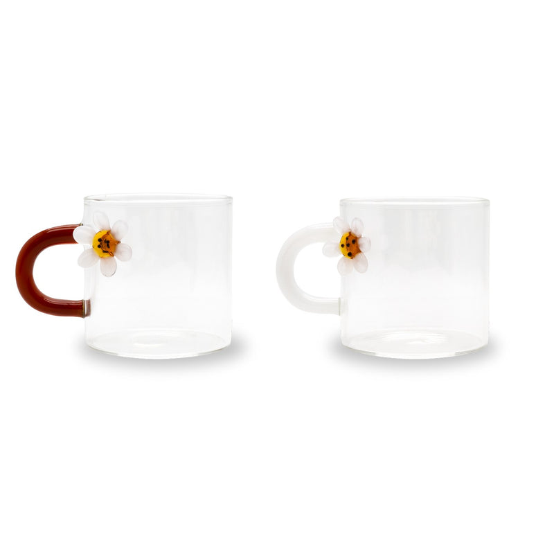 Monterey - Set De 2 Tasses À Café Marguerite - Verre Borosilicate