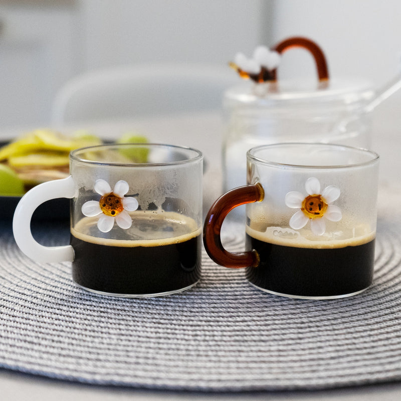 Monterey - Set De 2 Tasses À Café Marguerite - Verre Borosilicate