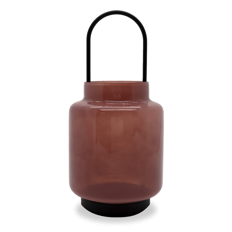 Farol de cristal para exteriores e interiores H 30 cm - Rosa