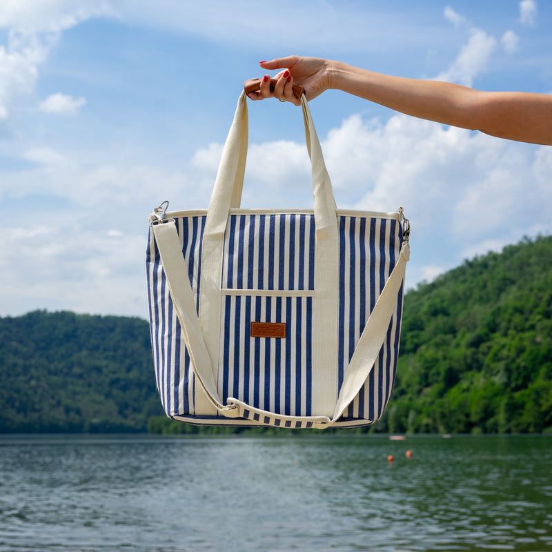 Sac Isotherme De Style Fourre-Tout Rayé - Bleue