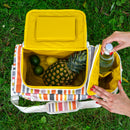 Sac Isotherme Rayé Avec Poche Pour Bouteille - Multicolore