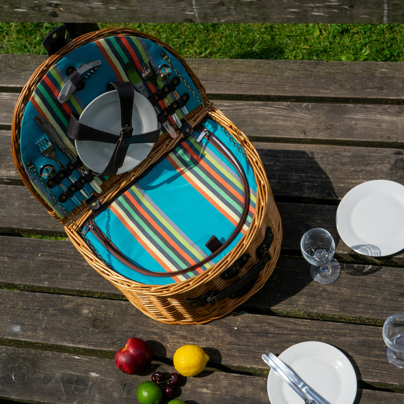 Panier Pique-Nique En Osier Pour 4 Personnes - Miel
