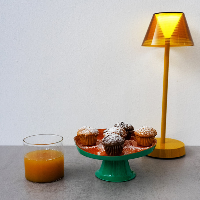 Plateau Surélevé En Verre - Orange/Vert