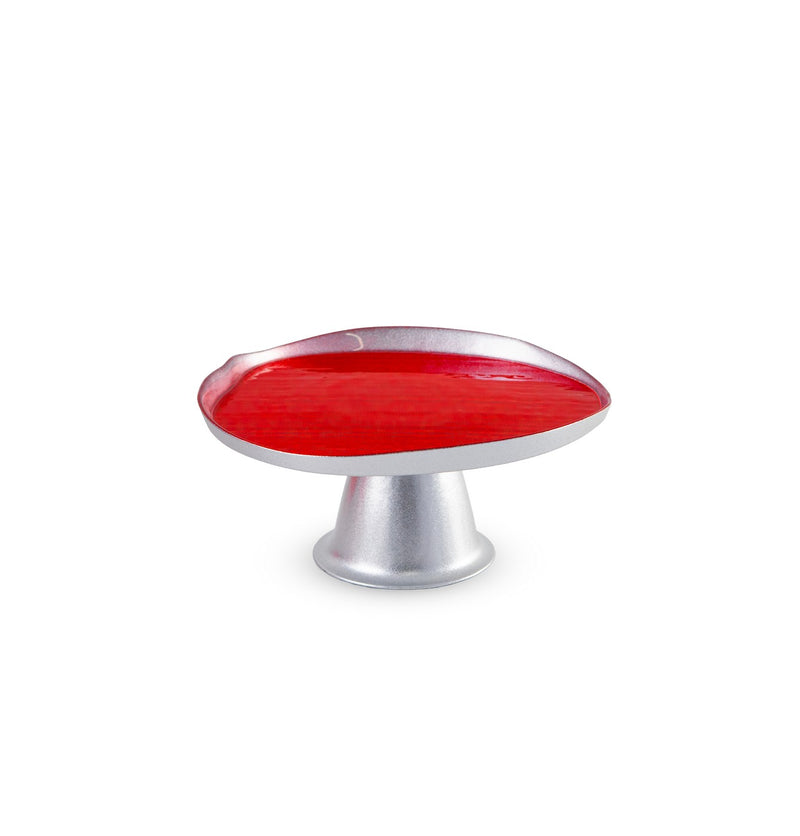 Balat - Plateau Surélevé - Argent Et Rouge - Verre Borosilicate