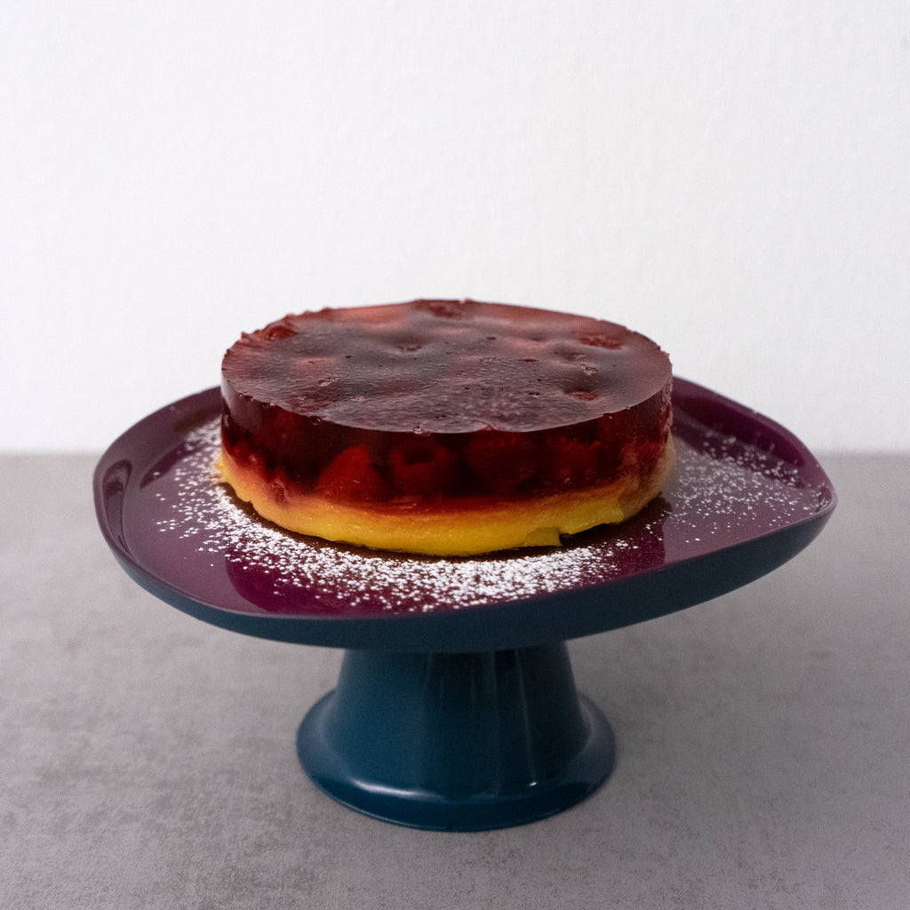Elevated Glass Tray - Bordeaux/Navy Blue