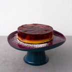 Elevated Glass Tray - Bordeaux/Navy Blue
