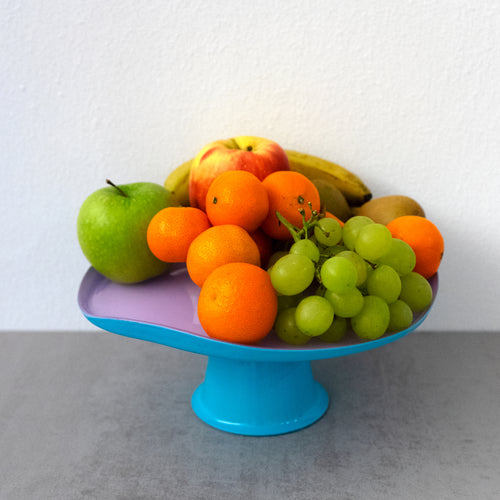 Plateau Surélevé En Verre - Lilas/Turquoise