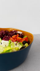 Ensaladera De Vidrio - Naranja Y Azul Marino
