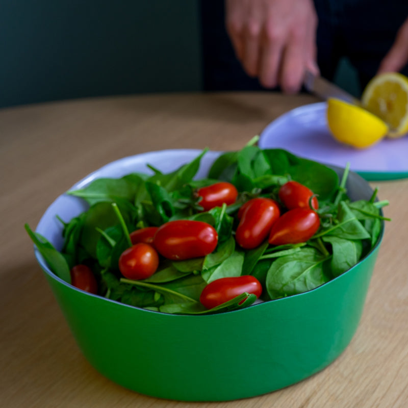 Saladier En Verre - Lilas/Vert