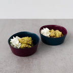 Set de 2 Cuencos de Vidrio - Burdeos/Marino
