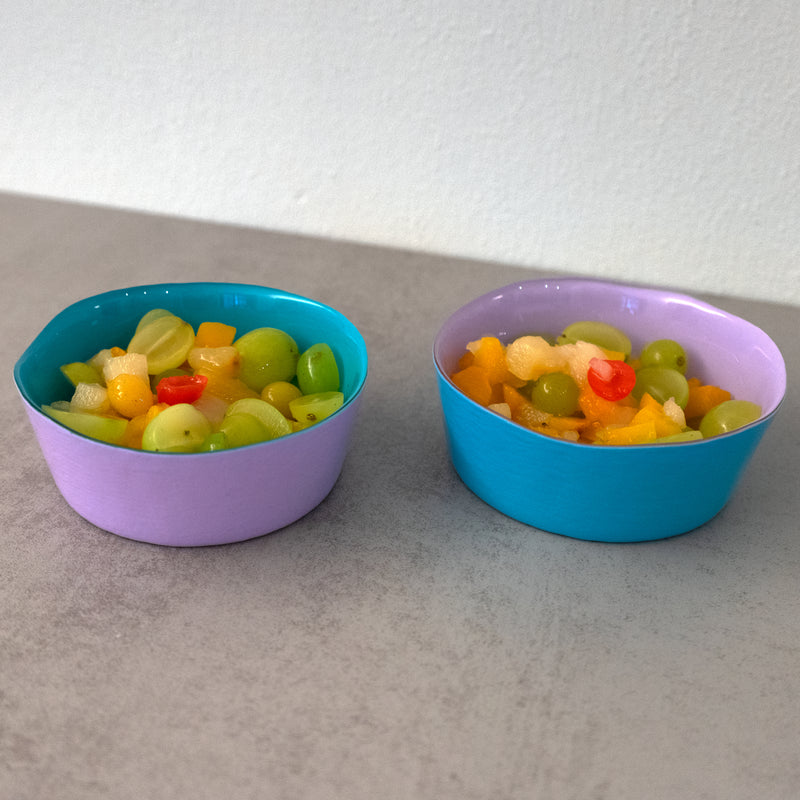 Set De 2 Bols En Verre - Lilas/Turquoise