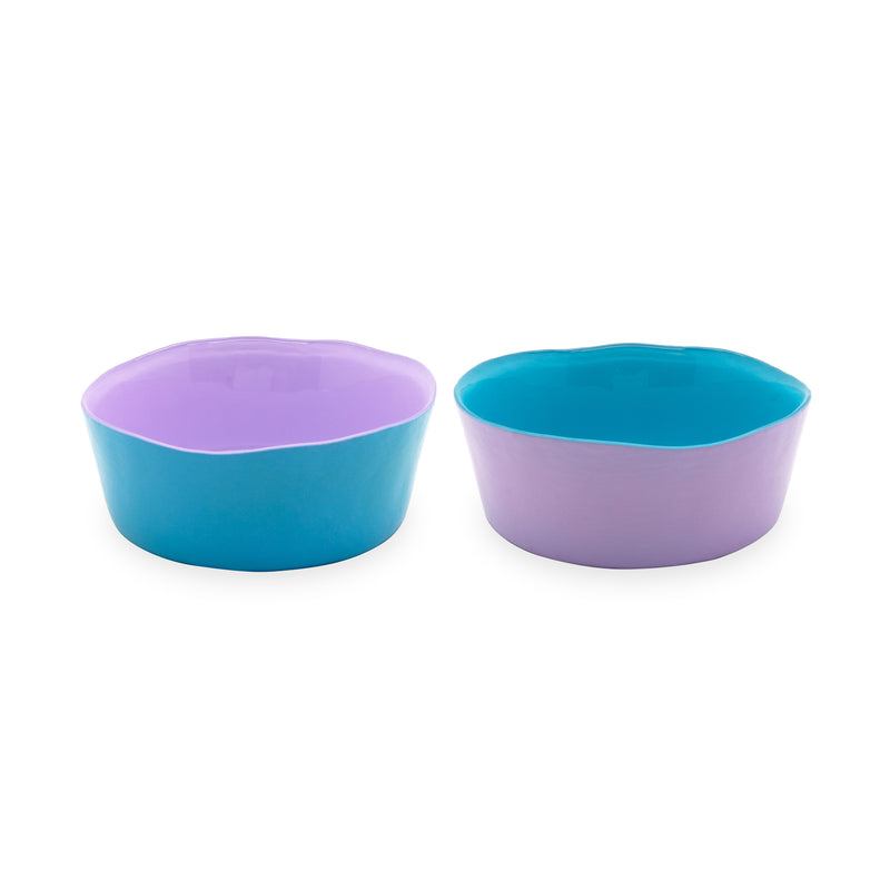 Set De 2 Bols En Verre - Lilas/Turquoise
