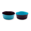 Set of 2 Glass Bowls - Bordeaux/Turquoise