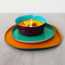 Set of 2 Glass Bowls - Bordeaux/Turquoise
