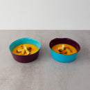 Set of 2 Glass Bowls - Bordeaux/Turquoise