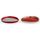 Balat - Set De 2 Assiettes - Argent Et Rouge - Verre Borosilicate