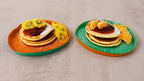 Set De 2 Platos De Vidrio - Naranja/Verde