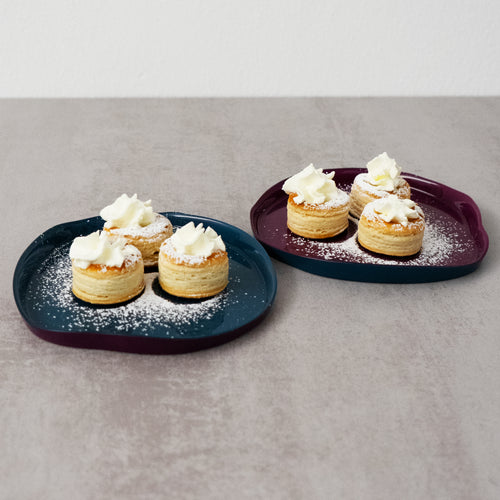 Set De 2 Assiettes En Verre - Bordeaux/Marine