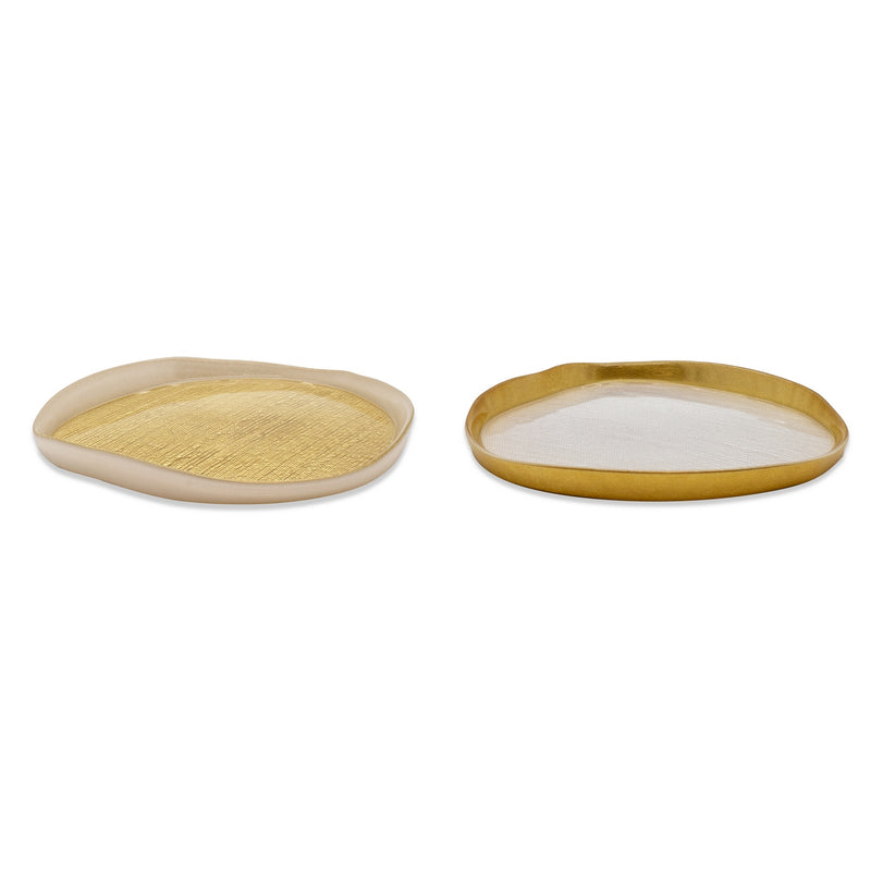 Balat - Set De 2 Assiettes - Perle Et Or - Verre Borosilicate