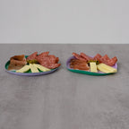 Set De 2 Platos De Vidrio - Lila/Verde