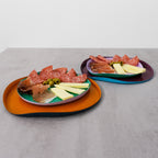 Set De 2 Platos De Vidrio - Lila/Verde