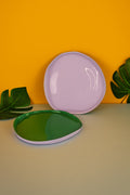 Set De 2 Platos De Vidrio - Lila/Verde