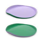 Set De 2 Platos De Vidrio - Lila/Verde
